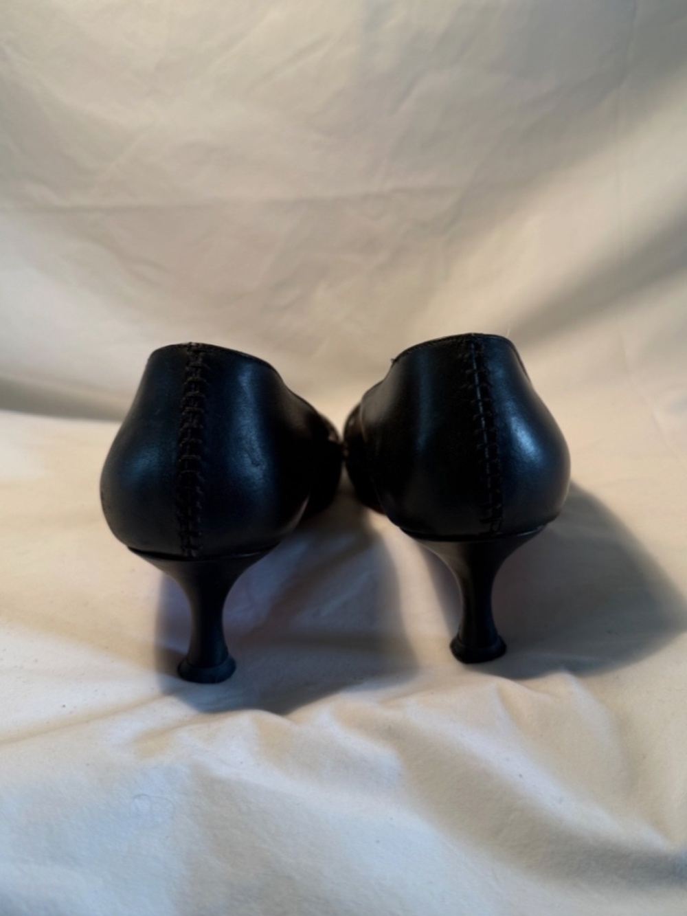 Vintage Christian Louboutin Black Pointed Toe Kitten Heels with Belted Detail - Picture 6 of 9